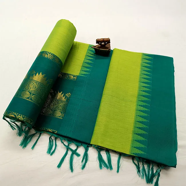 Green Temple Border Paithani Soft Silk Saree