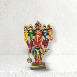 Varanasi Handcrafted Wooden Panchmukhi Ganesha Idol
