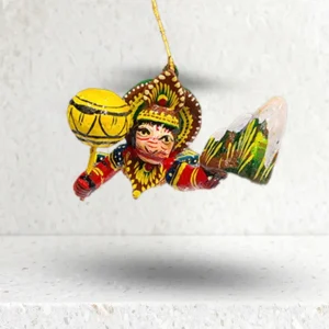Varanasi Wooden Hanuman Ji with Sanjeevani Parvat Idol