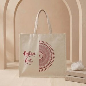 Artisan-Made Aipan Art Canvas Handbag