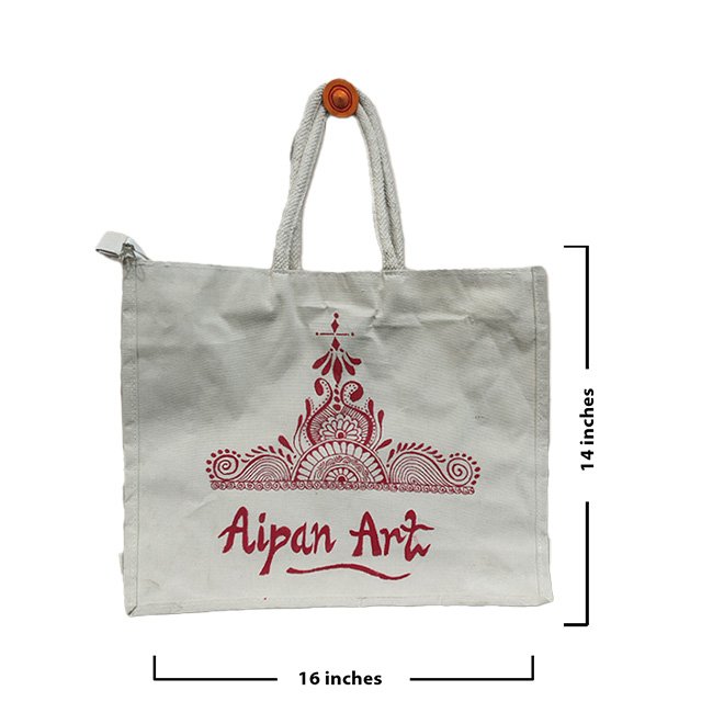 Artisan-Made Aipan Art Travel Tote Bag