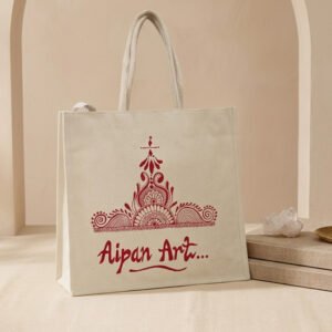 Artisan-Made Aipan Art Travel Tote Bag