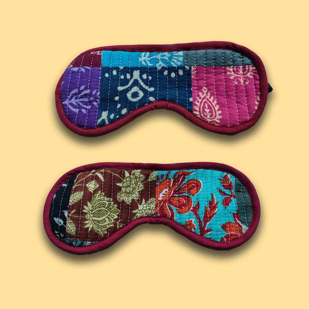 Bagru Block Print Soft Cotton Sleep Eye Mask for Travel & Rest