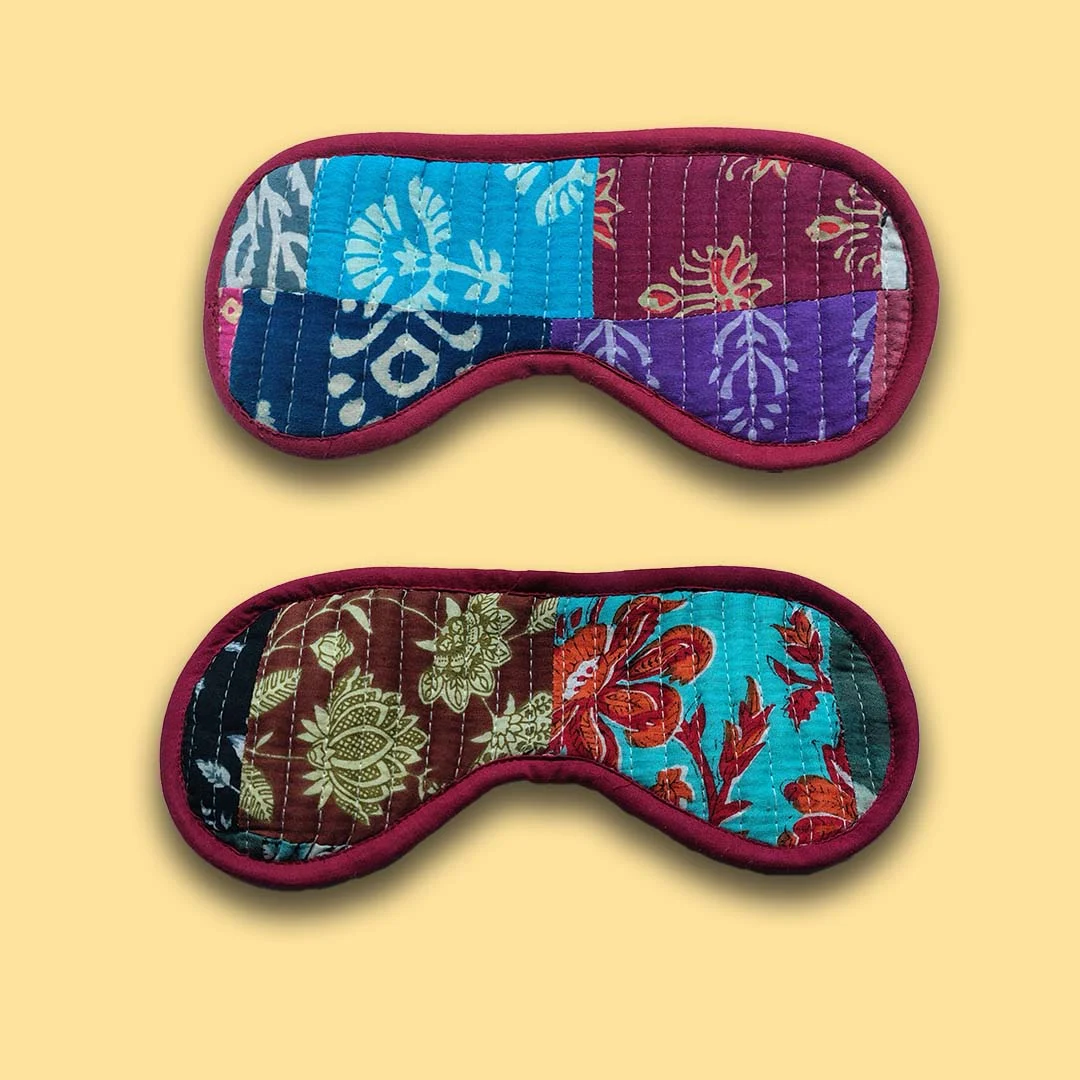 Bagru Print Floral Patchwork Cotton Eye Masks