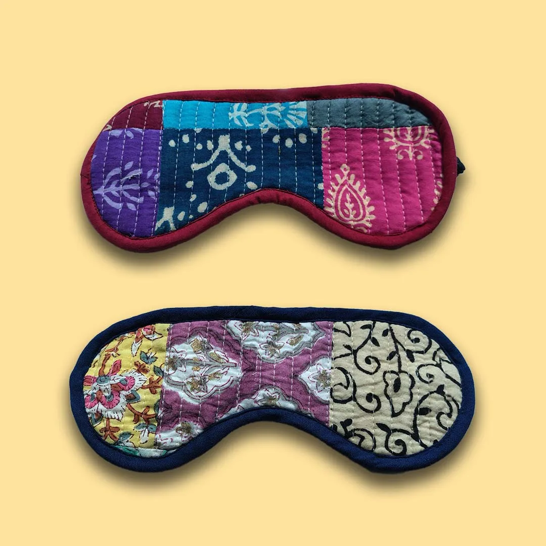 Bagru Print Multicolor Patchwork Cotton Eye Masks