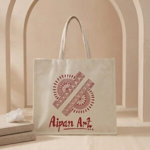 Hand Painted Aipan Design Canvas Tote Bag