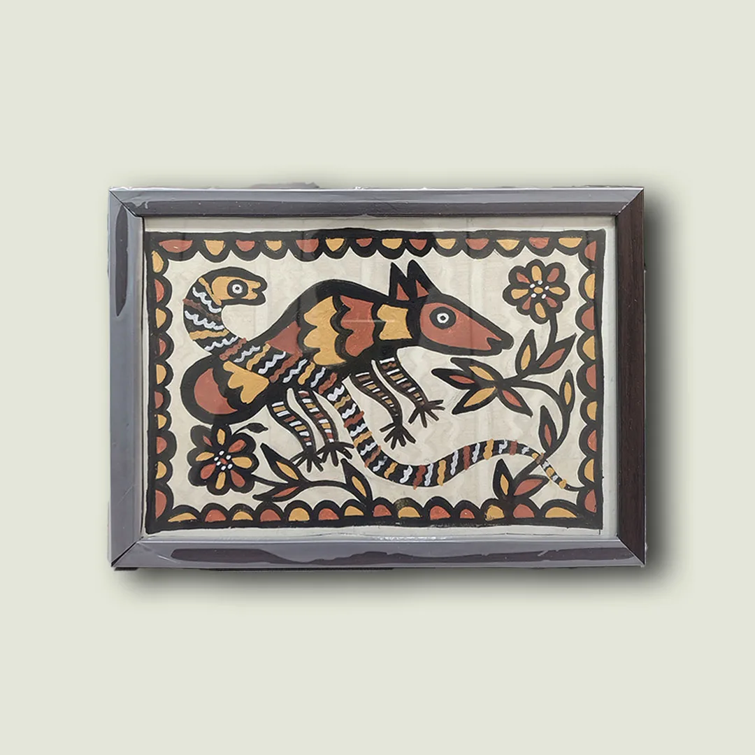 Sohrai Tribal Art Wildlife Deer and Snake Wall Decor
