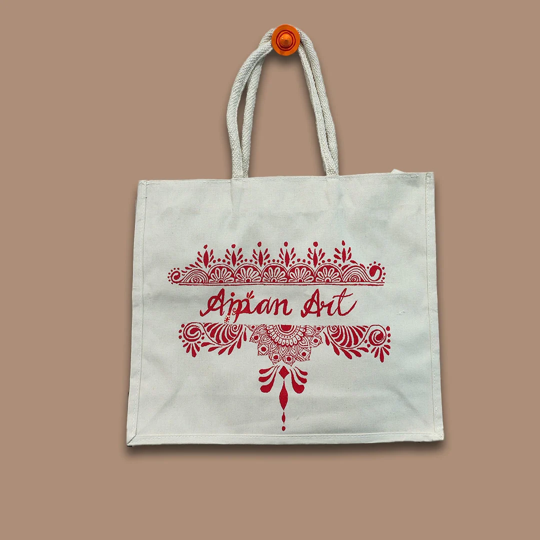 Uttarakhand Aipan Hand Painted Canvas Handbag