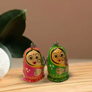 Artisan-Made Varanasi Wooden Lacquerware & Toys Keychain