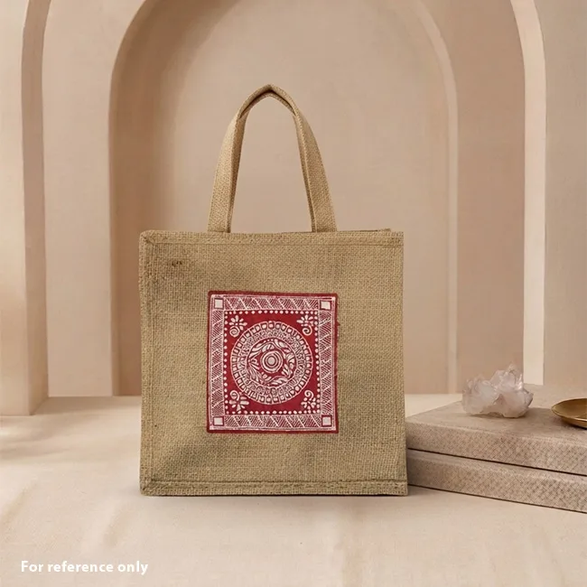 Hand Painted Aipan Design Reusable Lunch Carrier