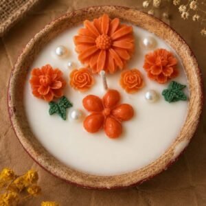 Handcrafted Flowers and Pearls Soy Wax Candle