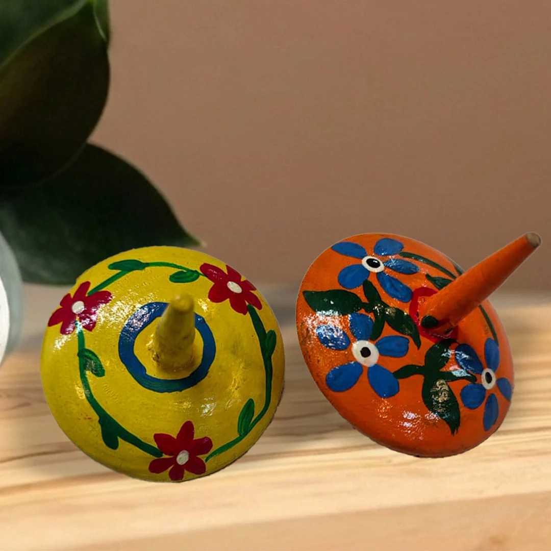 Handcrafted Varanasi Wooden Spin Tops