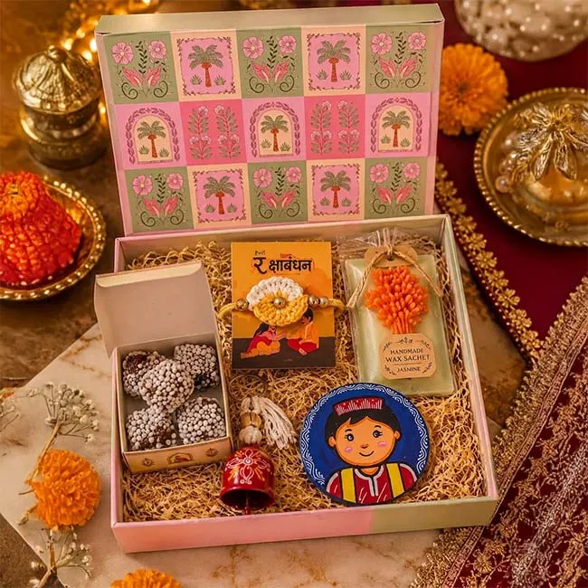 Indyhaat Customized Rakhi Gift Box | Aesthetic Raksha Bandhan Gift Hamper