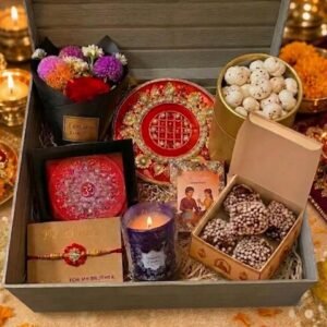 Indyhaat Customized Raksha Bandhan Gift Hamper Set Rakhi Sweets Handcrafted Gifts