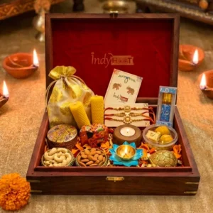 Luxury Raksha Bandhan Gift Hamper - Authentic GI Tag Indian Handicrafts & Sweets