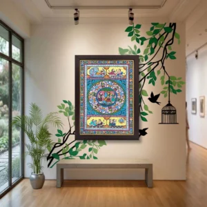 Odisha Pattachitra Rasa Leela Theme Painting Lord Krishan, Radha and Gopis