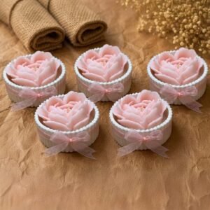 Rose-Shaped Eco-Friendly Wax Candle Jars
