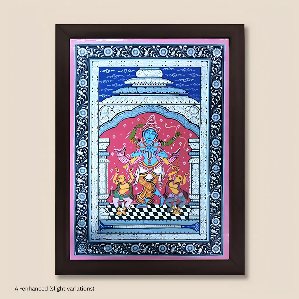 Sadbhuja Gauranga Pattachitra Painting Six-Armed Lord Chaitanya - Image 2