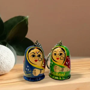 Varanasi Lacquerware Handmade Wooden Doll Keychain