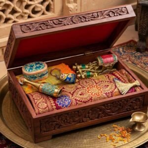 Indyhaat Customized Handcrafted Diwali Gift Hamper Anniversary Gift Corporate Gift Return Gifts Wooden BOX