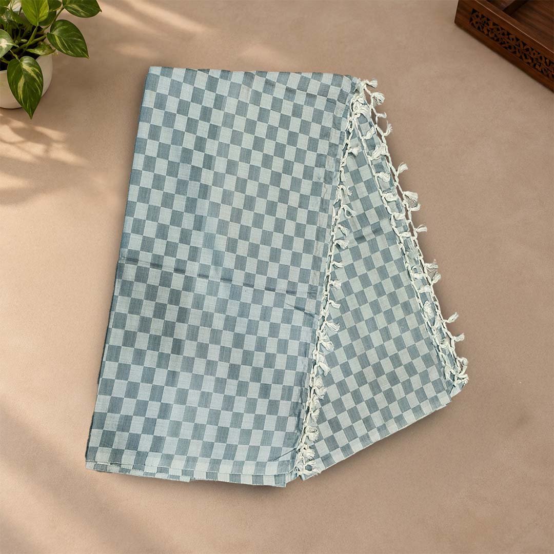 Pure Bhagalpur Silk Chadar Grey Summer AC Blanket For AC Room