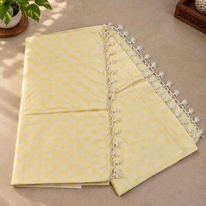 Pure Bhagalpur Silk Chaddar Creamish Yellow Summer AC Blanket Shawl