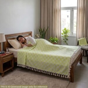 Pure Bhagalpur Silk Chaddar | Golden Yellow Summer AC Blanket For Ac Room