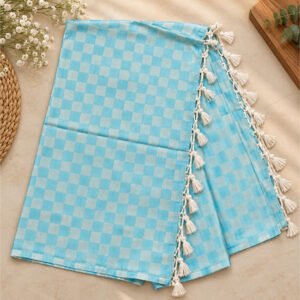 Pure Bhagalpur Silk Chaddar Sky Blue Summer AC Blanket Shawl