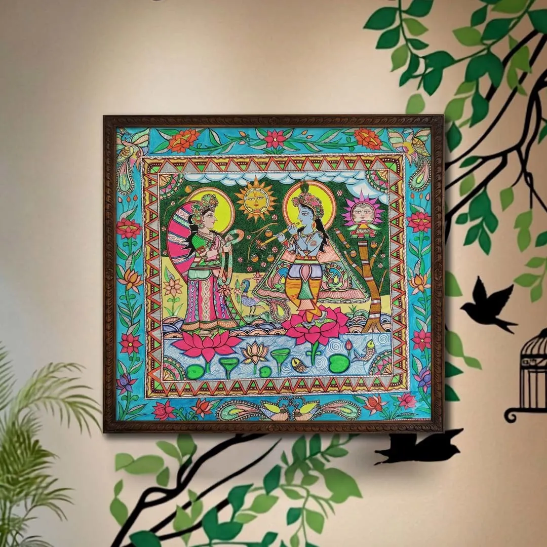 Radha Krishna Madhubani Folk Painting