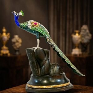 Banaras Gulabi Meenakari Silver Peacock Luxury Home Décor