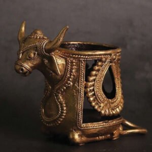 Bastar Dhokra Bull Pen Stand Tribal Handicraft