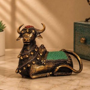 Bastar Dhokra Sitting Color Nandi Tribal Brass Metalwork
