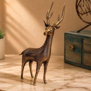 Bastar Dhokra Standing Deer Tribal Brass Metalwork