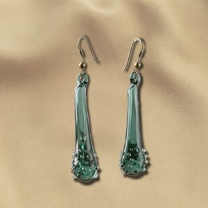 Firozabad Glass Drop Earrings Unique Dangle Jewelry