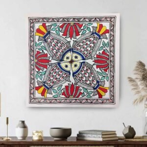 Fish and Lotus Kachni Style Madhubani Painting