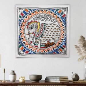 Gajraj Elephant Kachni Style Madhubani Painting