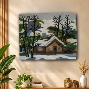 Handcrafted Gazipur Jute Wall Hanging Snow Landscape Scenery