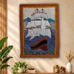 Handcrafted Ghazipur Jute Wall Hanging Sailing Boat Portrait