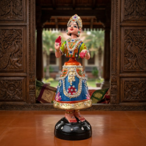 Handcrafted Thanjavur Dancing Doll Multicolor Bobblehead Lady