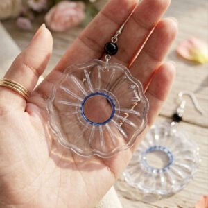 Handmade Firozabad Ruffled Glass Dangle Earrings