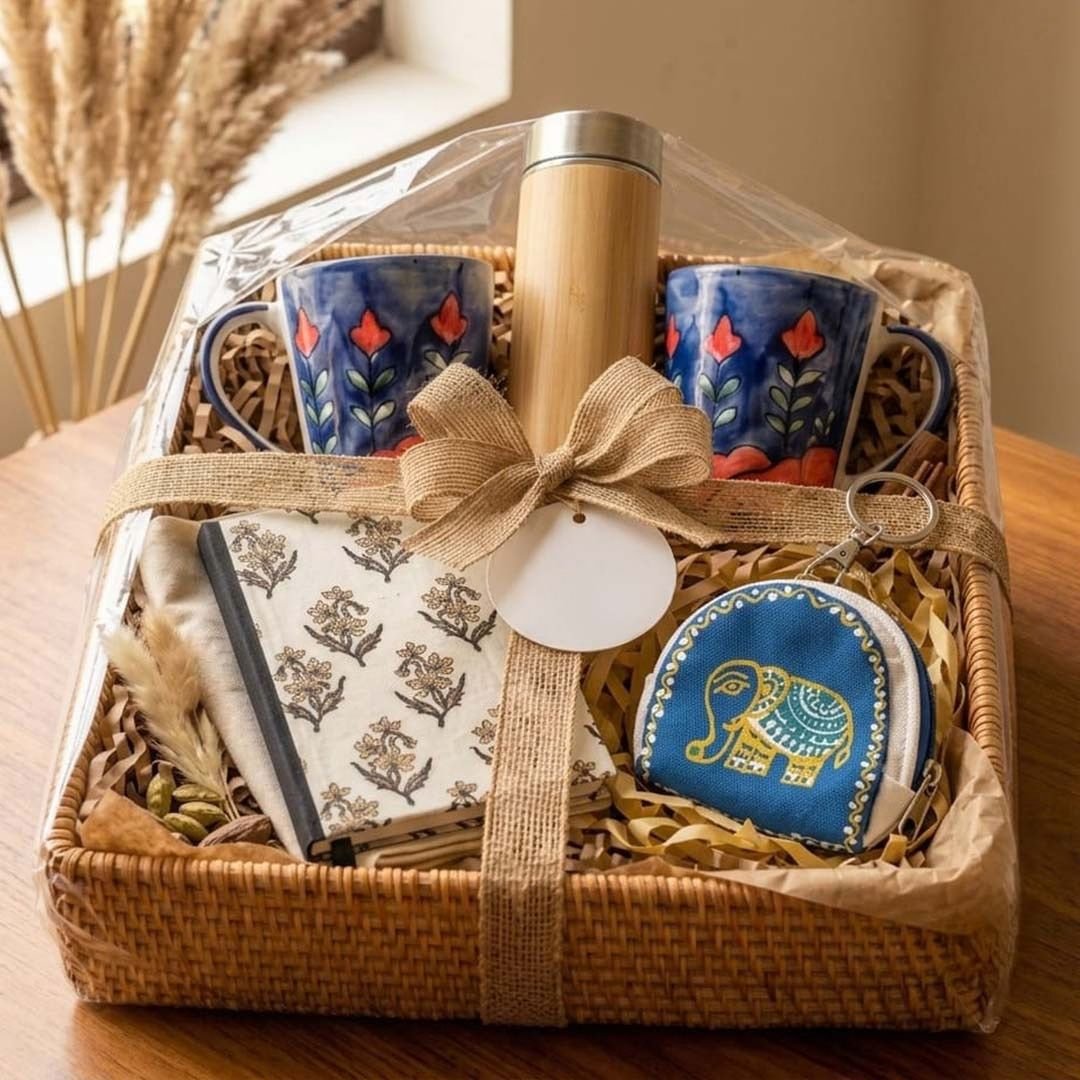 Indyhaat Customized Handcrafted Corporate Gift Basket Diwali Gift Corporate Gift Return Gifts