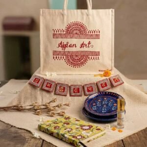 Indyhaat Customized Handcrafted Corporate Gift Hamper Anniversary Gift Diwali Gift Return Gifts Canvas Bag