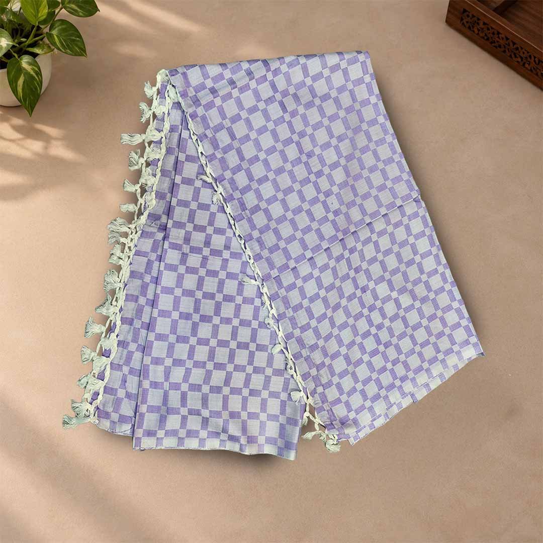 Pure Bhagalpur Silk Chadar Light Purple Summer AC Blanket For AC Room