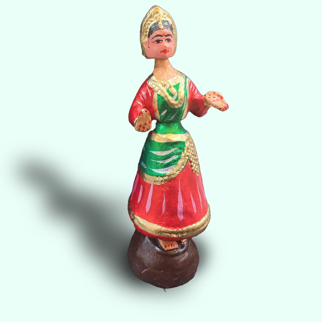 South Indian Bobblehead Doll Thanjavur Dancing Bommai Showpiece