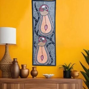 Stylized Peacock Mithila Traditional Folk Art Wall Decor
