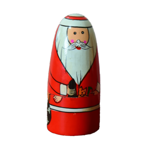 Channapatna Toys Wooden Santa Nesting Doll Set of 4 Multicolor