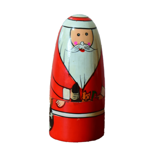 Channapatna Toys Wooden Santa Nesting Doll Set of 4 Multicolor