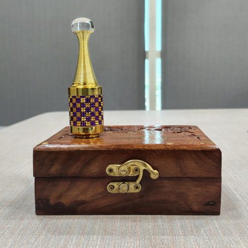 Kannauj Special Designed Bottle Roll on Chandan Attar Perfume Wooden Gift Box