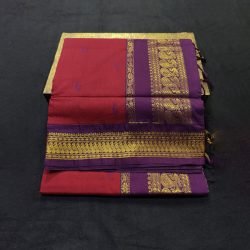 Paithani Silk Cotton Saree Red & Purple