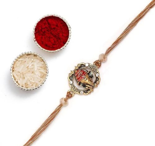 Banarasi Gulabi Meenakari Work Rakhi